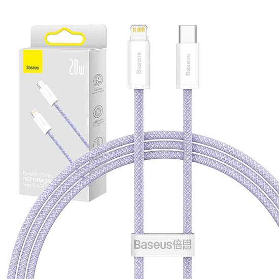 Изображение Kabel USB Baseus USB-C - Lightning 1 m Fioletowy (CALD040205)