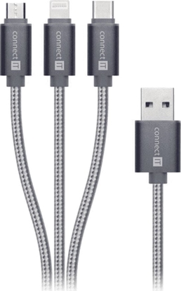 Изображение Kabel USB Connect IT USB-A - Lightning 1.2 m Szary (CI-1229)