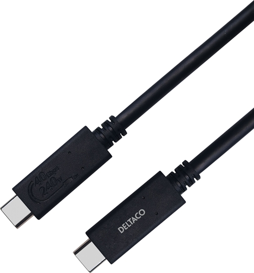 Picture of Kabel USB Deltaco USB-C - USB-C 0.8 m Czarny (USBC-4008M)