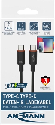Picture of Kabel USB GoGEN USB-C - USB-C 0.6 m Czarny (1700-0177)