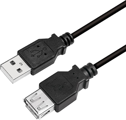 Изображение Kabel USB LogiLink USB-A - USB-A 2 m Czarny (CU0010B)