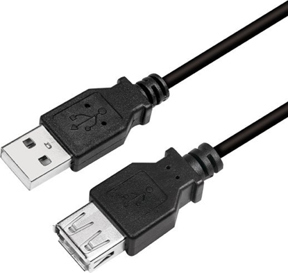 Attēls no Kabel USB LogiLink USB-A - USB-A 3 m Czarny (CU0011B)