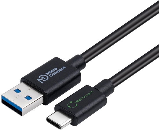 Изображение Kabel USB MicroConnect USB-A - USB-C 0.5 m Czarny (ECO-USB3.2CA05)