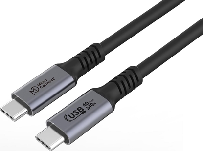 Изображение Kabel USB MicroConnect USB-C - USB-C 1 m Czarny (Premium USB4 USB-C cable 1m)
