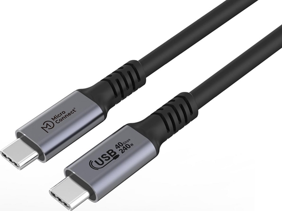 Изображение Kabel USB MicroConnect USB-C - USB-C 1 m Czarny (Premium USB4 USB-C cable 1m)