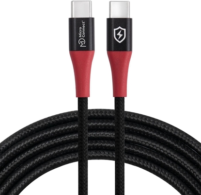 Изображение Kabel USB MicroConnect USB-C - USB-C 1.5 m Czarny (Safe Charge USB-C to C Data)