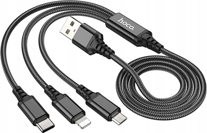 Attēls no Kabel USB Partner Tele.com USB-A - Lightning 1 m Czarny (X76 Black)