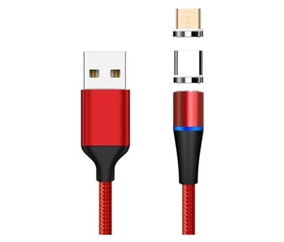 Picture of Kabel USB PremiumCord USB-A - microUSB + USB-C 1 m Czerwony (ku2m1fgr)
