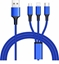 Picture of Kabel USB PremiumCord USB-A - USB-C + microUSB + Lightning 1.2 m Niebieski (ku31pow01)