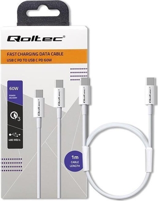 Изображение Kabel USB Qoltec USB-C - USB-C 1 m Biay (52359)