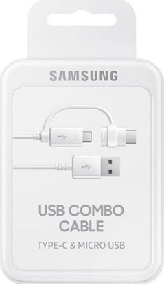 Attēls no Kabel USB Samsung USB-A - microUSB + USB-C Biay (SMG207WHT)