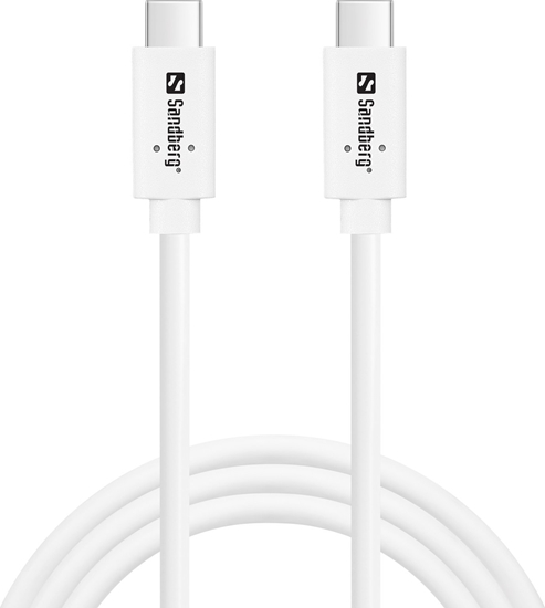 Изображение Kabel USB Sandberg USB-C - USB-C 2 m Biay (USB-C<gt/>C USB 3.1 G2 100W,)