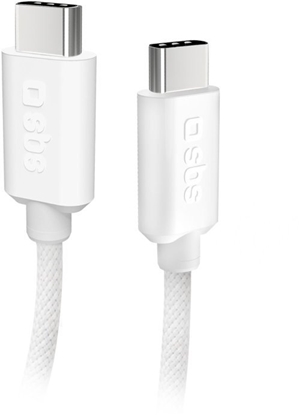 Изображение Kabel USB SBS Mobile USB-C - USB-C 1.5 m Biay (8018417439704)
