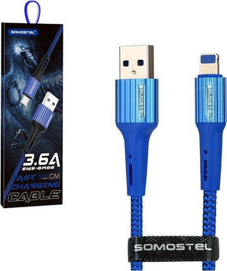 Picture of Kabel USB Somostel USB-A - Lightning 1 m Niebieski (25928)