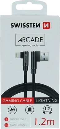 Attēls no Kabel USB Sourcing USB-A - Lightning 1.2 m Czarny (SW-QU-USB-LIGHT-12M-BK)