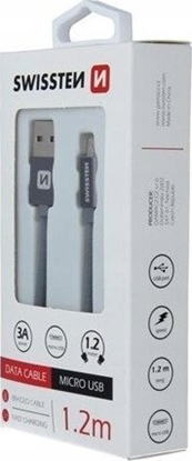 Attēls no Kabel USB Swissten USB-A - micro-B 1.2 m Srebrny (71522203)