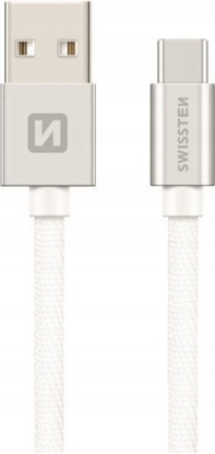 Attēls no Kabel USB Swissten USB-A - USB-C 0.2 m Srebrny (71521103)