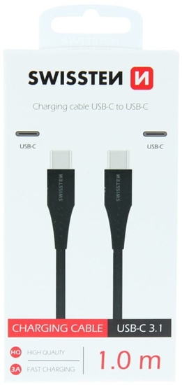 Picture of Kabel USB Swissten USB-C - USB-C 1 m Czarny (8595217471931)