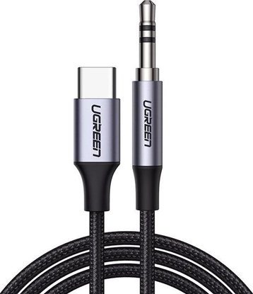 Attēls no Kabel USB Ugreen USB-C - mini Jack 3.5 mm 1 m Czarny (UGR1190BLK)