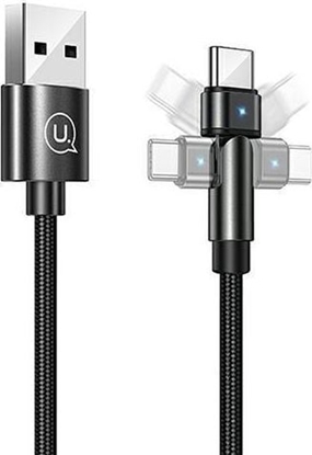 Изображение Kabel USB Usams USB-A - USB-C 1 m Czarny (US-SJ477)