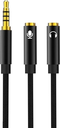 Attēls no Kabel USB Xo Kabel Audio 2W1 Nb-R197 Jack 3,5Mm - Zcze Jack 3,5Mm / Mikrofon 0,23 M Czarny