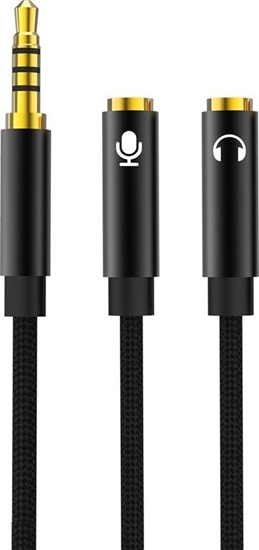 Picture of Kabel USB Xo Kabel Audio 2W1 Nb-R197 Jack 3,5Mm - Zcze Jack 3,5Mm / Mikrofon 0,23 M Czarny