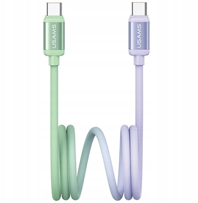 Изображение Kabel USB Usams USB-C - USB-C 1.2 m Fioletowy (USA1308)