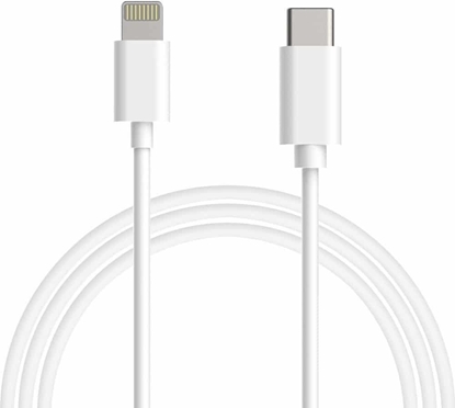 Изображение Kabelis Apple USB Type-C Male - Lightning Male 1m White