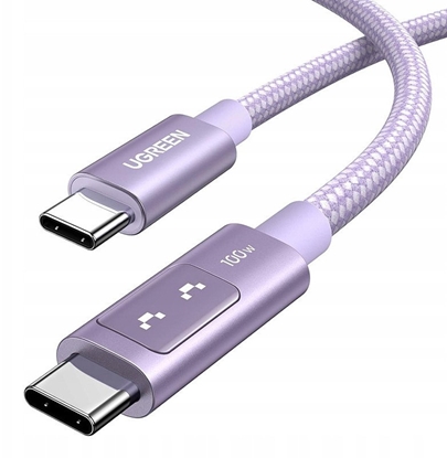 Изображение Kabel USB-C do USB-C Ugreen Uno L509, 100W, 2m (fioletowy)