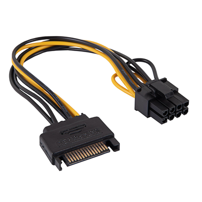 Изображение Kabel zasilajcy Akyga Adapter z kablem Akyga AK-CA-80 PCI-E 6+2pin (m) / SATA (m) 15cm
