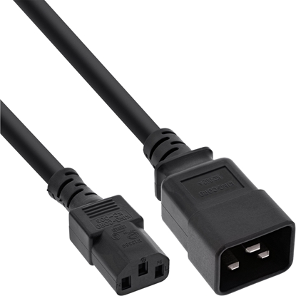 Picture of Kabel zasilajcy InLine Power adapter cable, IEC-60320 C20 to C13, 3x1,5mm², max. 10A, black, 2m