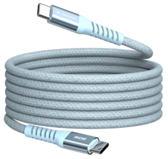 Изображение Kabelis Verbatim Sync & Charge Magnetic Type-C  60W 120cm Blue