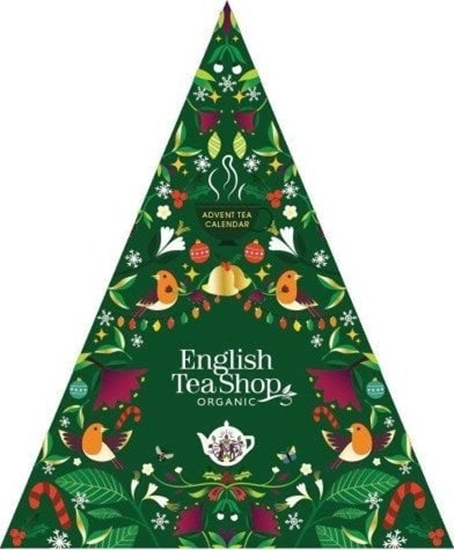 Изображение Kalendarz adwentowy English Tea Shop Zielona choinka Bio 25 piramidek