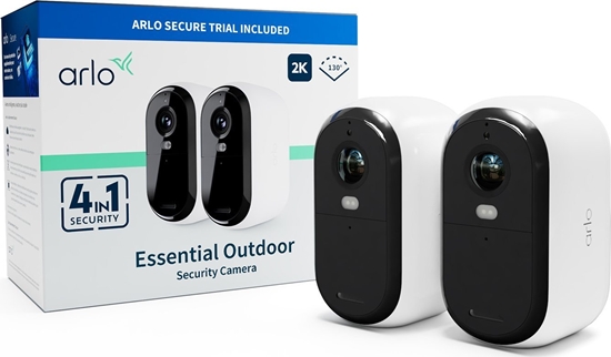 Picture of Kamera IP Arlo Arlo Essential 2K outdoor camera, surveillance camera (white/black, set of 2, WLAN, 4 MP)
