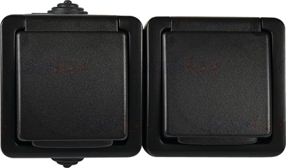 Attēls no Kanlux Gniazdo zasilajce francuskie podwójne z ochron styków Kanlux TEKNO 27356