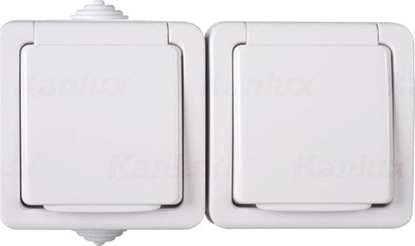 Attēls no Kanlux TEKNO Gniazdo hermetyczne podwójne z ochron styków 16A 250V biay IP54 33497