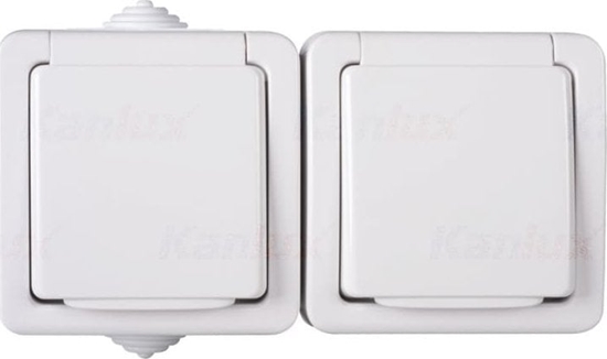 Picture of Kanlux TEKNO Gniazdo hermetyczne podwójne z ochron styków 16A 250V biay IP54 33497