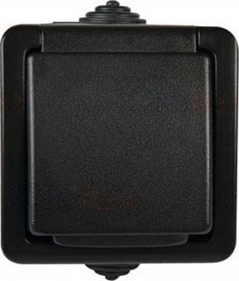 Picture of Kanlux TEKNO Gniazdo zasilajce pojedyncze francuskie z ochron styków 250V czarny IP54 27355