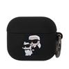 Изображение Karl Lagerfeld - Karl Lagerfeld 3D Logo NFT Karl and Choupette Silicone Case for AirPods 3 Black