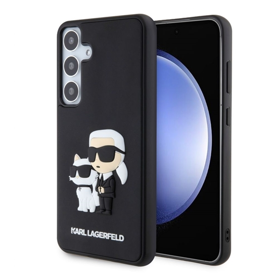 Picture of Karl Lagerfeld - Karl Lagerfeld 3D Rubber Karl and Choupette Case for Samsung Galaxy S24+ Black