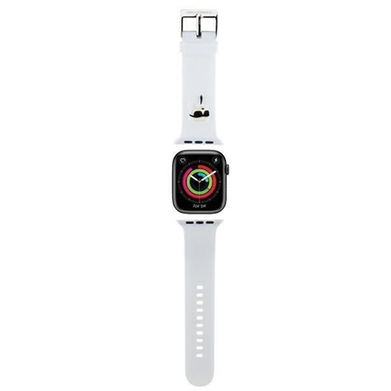 Picture of Karl Lagerfeld - Karl Lagerfeld 3D Rubber Karl Head strap for Apple Watch 42/44/45/49mm - white