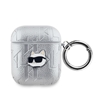 Изображение Karl Lagerfeld - Karl Lagerfeld PU Embossed Choupette Head Case for AirPods 1/2 Silver