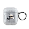 Изображение Karl Lagerfeld - Karl Lagerfeld PU Embossed Karl and Choupette Heads Case for AirPods 1/2 Silver