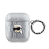 Изображение Karl Lagerfeld - Karl Lagerfeld PU Embossed Karl Head Case for AirPods 1/2 Silver