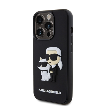 Attēls no Karl Lagerfeld 3D Rubber Karl and Choupette Case for iPhone 15 Pro / black