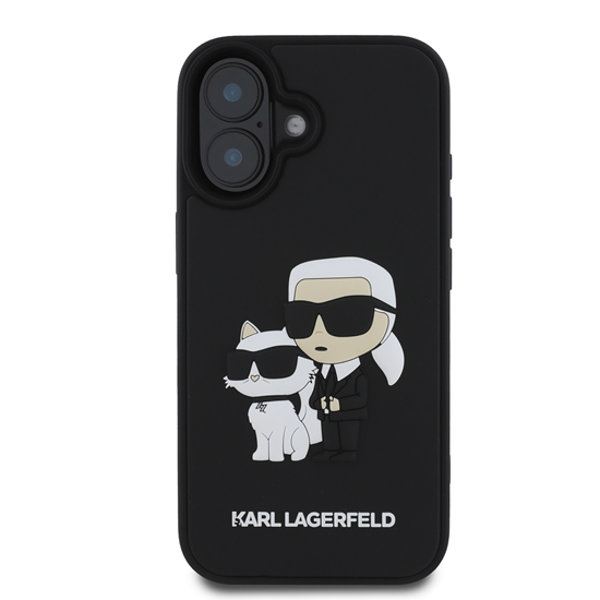 Изображение Karl Lagerfeld 3D Rubber Karl and Choupette Case for iPhone 16 / black