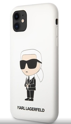 Attēls no Karl Lagerfeld Apple iPhone 11 Liquid Silicone Ikonik NFT Case White