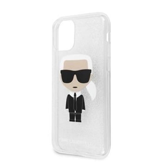 Picture of Karl Lagerfeld Apple iPhone 11 Pro MAX Glitter Iconic Body Cover Silver