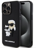 Picture of Karl Lagerfeld Apple iPhone 15 Pro Max Rubber Karl and Choupette Case Black
