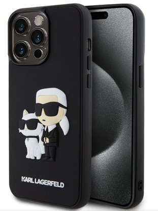 Attēls no Karl Lagerfeld Apple iPhone 15 Pro Max Rubber Karl and Choupette Case Black